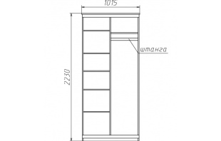 Шкаф ШП 66 с зеркалом фото 1790